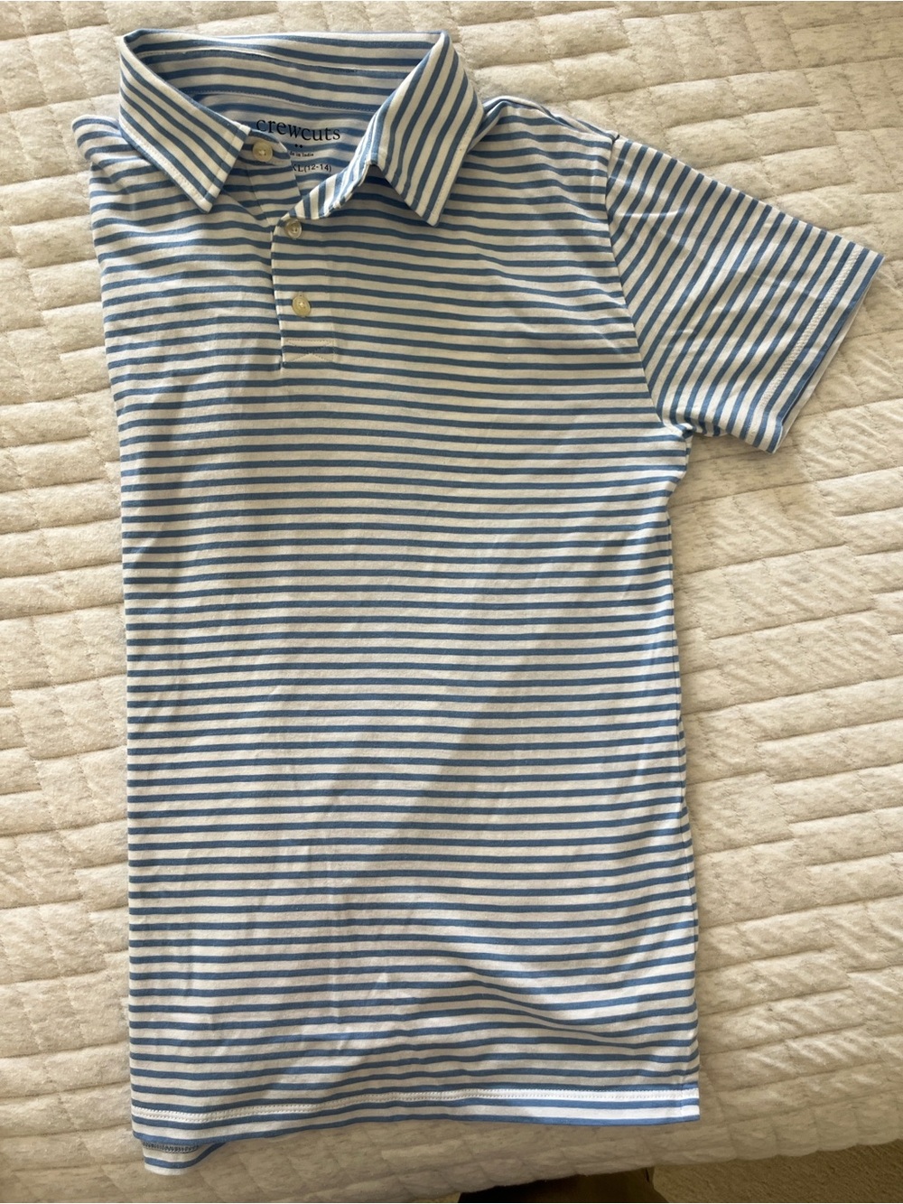 J Crew Crewcuts Blue and White Striped Polo